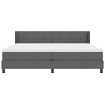 Lit à ressorts gris foncé avec matelas 200x200 cm en tissu