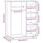 vidaXL Garde-robe Chêne marron 80x40x110 cm Bois d'ingénierie