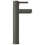 vidaXL Lavabo de bain avec robinet et drain à poussoir Verre trempé