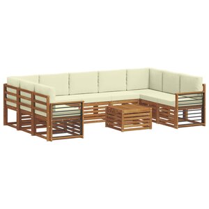 vidaXL Ensembles de canapés avec coussin 10 Pièces Naturel et Crème