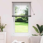vidaXL Store de Fenêtre avec des rideaux Manuel Gris foncé Aluminium