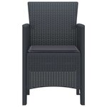 vidaXL Chaise de jardin 2 Pièces Anthracite 53 x 49 x 85 cm PP