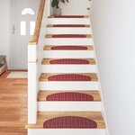 vidaXL Tapis d'escalier auto-adhésifs 15 Pièces Rouge 65 x 21 x 4 cm