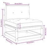 vidaXL Salon de jardin 2 Pièces avec coussins Gris Bois de pin massif