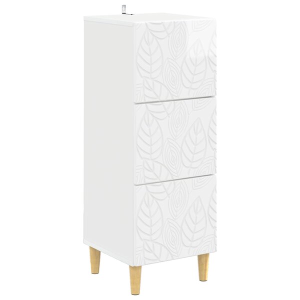vidaXL Armoire à tiroirs Blanc brillant 33 x 34 5 x 90 cm