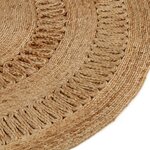 Vidaxl tapis jute tressé à la main 150 cm rond