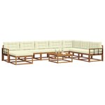 vidaXL Ensemble de canapés d'extérieur 9 Pièces Naturel et Crème