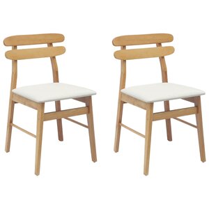 vidaXL Chaise de salle à manger 2 pc Bois de Caoutchouc Massif