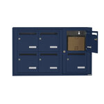 Bloc collectif leabox.com 3x2 grade 3 simple face Intérieur fixation murale Bleu Saphir RAL 5003 finition brillante