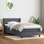 vidaXL Sommier à lattes de lit et matelas gris foncé 80x220 cm velours