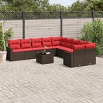 vidaXL Salon de jardin et coussins 11 Pièces marron résine tressée