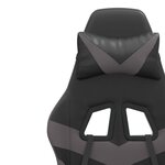vidaXL Chaise de jeu pivotante Noir et gris Similicuir