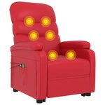 vidaXL Fauteuil de massage Rouge Similicuir