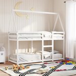 vidaXL Lit superposé sans matelas blanc 80x200 cm bois de pin massif
