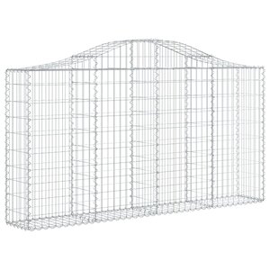 vidaXL Panier de gabions arqué 200x30x100/120 cm Fer galvanisé