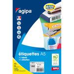 Etiquettes blanches 16 feuilles A5 8 x 20 mm 2304 pièces