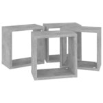 vidaXL Étagères cube murales 4 Pièces Gris béton 26x15x26 cm