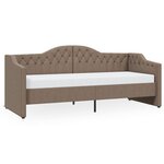 vidaXL Lit avec éclairage USB Taupe Tissu 90x200 cm