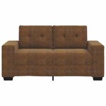 vidaXL Canapé deux places avec coussin Marron Faux cuir