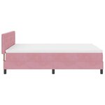 Lit à sommier tapissier avec matelas rose 160x200 cm en velours