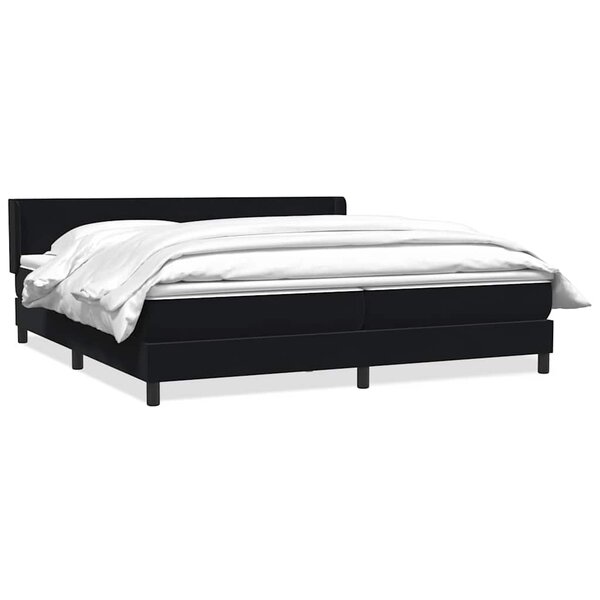 vidaXL Sommier à lattes de lit avec matelas noir 180x210 cm velours