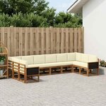 vidaXL Ensemble de canapés d'extérieur 10 Pièces Naturel et Crème