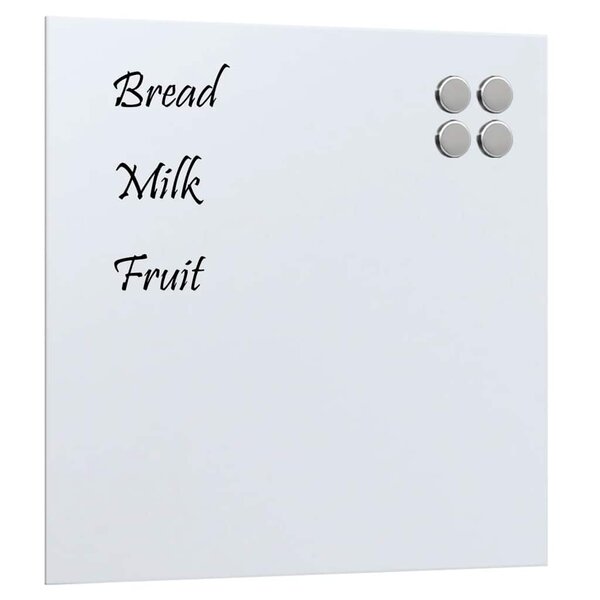 vidaXL Tableau noir magnétique mural blanc 40x40 cm verre trempé