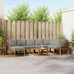 vidaXL Ensemble de canapés d'extérieur 9 Pièces Gris Naturel et Clair
