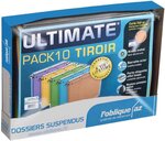 Pack de 10 Dossiers suspendus AZO Ultimate Tiroirs Fond V Orange L'OBLIQUE AZ