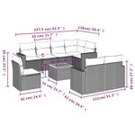 vidaXL Salon de jardin 9 Pièces avec coussins gris résine tressée