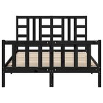 vidaXL Cadre de lit sans matelas noir 140x190 cm bois de pin massif