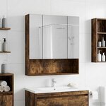 vidaXL Armoire Miroir de Salle de Bain Chêne fumé 60 x 14.5 x 70 cm