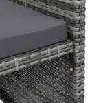 vidaXL Jeu de chaise et tabouret de jardin 4 Pièces Résine tressée Gris