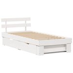 vidaXL Cadre de lit avec tiroir Blanc 80 x 200 cm Bois massif en pin