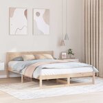 vidaXL Cadre de lit Marron 150 x 200 cm Bois de pin massif
