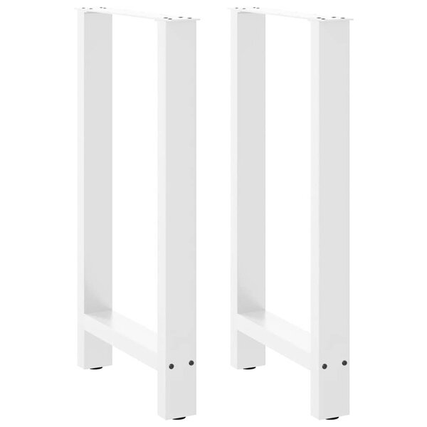 vidaXL Pieds de table de bar Blanc 2 pièces 40 x (90-91) cm Acier