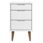 vidaXL Table de chevet MOLDE Blanc 40x35x65 cm Bois de pin massif