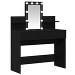 Table de maquillage vidaXL avec éclairage LED Chêne noir 100x40x130 cm