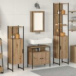vidaXL Ensemble de mobilier de salle de bain 4 Pièces chêne artisanal