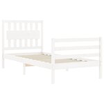 vidaXL Cadre de lit sans matelas blanc bois massif