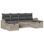 vidaXL Ensemble de canapé de jardin 6 Pièces Gris clair 234 x 117 x 85 cm