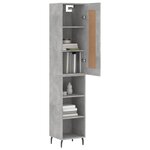 vidaXL Buffet haut Gris béton 34 5x34x180 cm Bois d'ingénierie