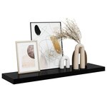 vidaXL Étagère murale flottante Noir brillant 90x23 5x3 8 cm MDF