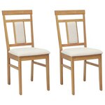 vidaXL Chaise de salle à manger 2 pc Bois de Caoutchouc Massif