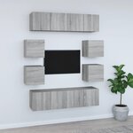 vidaXL Ensemble de meubles TV 8 Pièces Sonoma gris Bois d'ingénierie