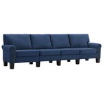 vidaXL Canapé à 4 places Bleu Tissu
