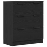 vidaXL Buffet 3 Pièces Chêne noir 180 x 30 x 70 cm Bois d'ingénierie