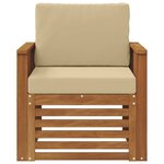 vidaXL Canapé d’extérieur Bois d'acacia massif et polyester Naturel