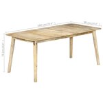 vidaXL Table de salle à manger 180x90x76 cm Bois de manguier massif