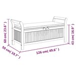 vidaXL Banc de rangement de jardin avec coussin 126 cm Bois d'acacia